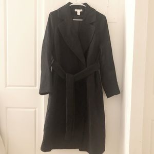 H&M Long Coat with Tie Belt (knee length)